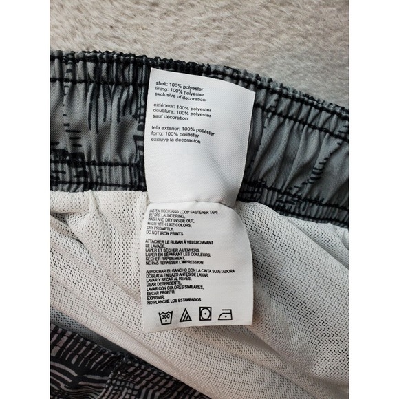 Speedo Swim Bottoms Mens Large Gray Floral Pockets Elastic Waist Drawstring Logo - Picture 10 of 10